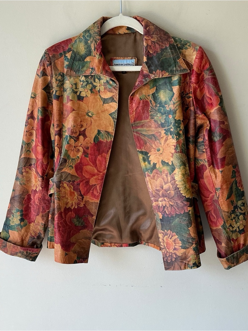 Vintage American Leathers Buenos Aires Floral Leather Jacket Size S - Picture 4 of 13